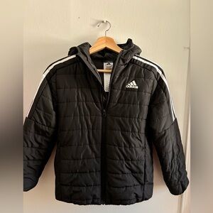 Adidas Youth Quilted Black and White Puffer Jacket